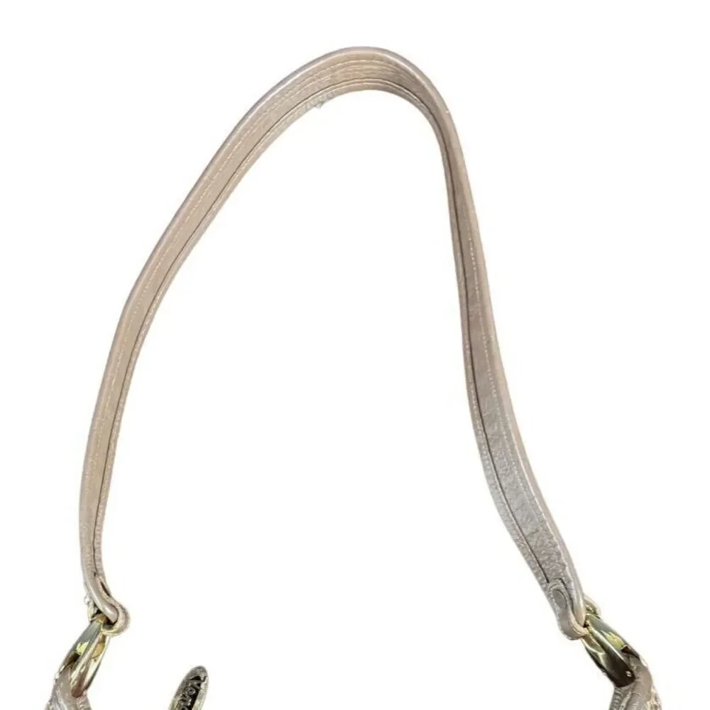 Vintage Venetto Purse Handbag Beige Leather Snake Skin Zip Closure Rare Classic